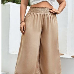 S069 Wide Leg Beige Gaucho Pants Size 2XL